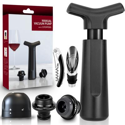 China Viable Set of Wine Saver Stopper Vacuum Pump Wine Bottle Stoppers for sale