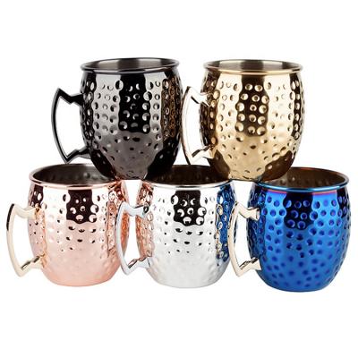 China Factory Directly Sustainable Bar Cocktail Used Mule Cup 550ml Stainless Steel Moscow Mule Mug Copper Cocktail Cups for sale