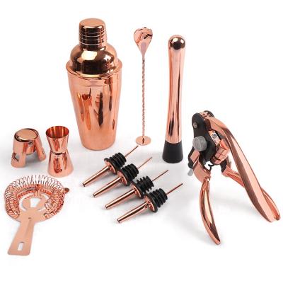 China Viable Hot Selling Amazon Cocktail Making Set Including Cocktail Shaker Wine Opener Set for sale