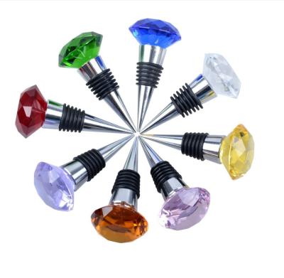 China New Viable Promotion Fashion Creative Wedding Favor Wine Bottle Crystal Zinc Alloy Stopper For Gifts Drop Drips for sale