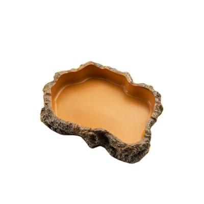 China YSP Frog Toy Tub Resin Horned Reptile Food Basin Viable Water Basin Pet Bowl for sale