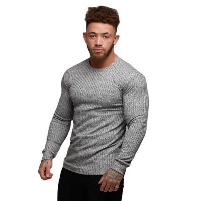 China 2022 Wholesale Wool/Cashmere Gym Gentlemen's Rib Pullover Knitting Sweater Fashion Long Sleeve Knitted T-shirt For Men for sale