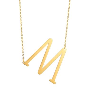 China SHIHAN N216223 Trendy 26 Letters Fashion Stainless Steel Gold Plated Custom Alphabet Pendant Necklace Large For Women for sale