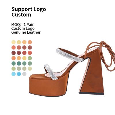 China Custom Logo Sandalias Eva Shoes Women Strappry High Heel Platform Sandals Sandals Latest Fashion Trend Indoor Shoes for sale