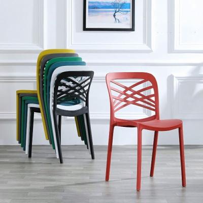 China Modern design cheap sale restaurant furniture colorful leisure hot sale plastic chair no armrest plastic dining chair for sale