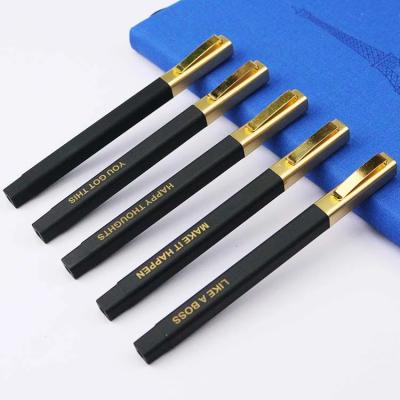 China Promotional Pen High Quality Gold Luxury Clip Hotel Hot Selling Rubber Square Ballpoint Pen With Logo Custom Ballpoint Pen for sale