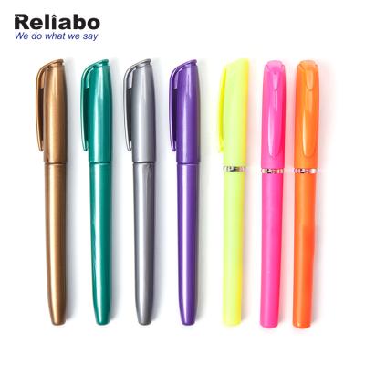 China Promotional Markers & Reliabo Company Highlighters Manufacturers Fluorescent Marker Nite Colored Plastic Pen Highlighter for sale