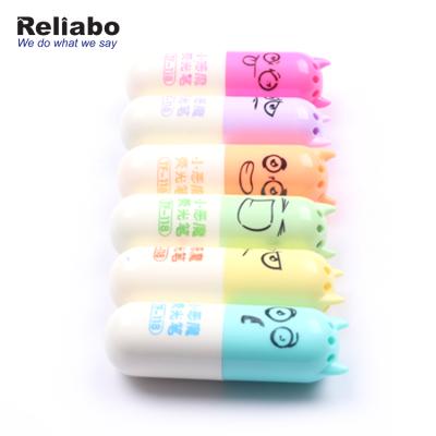 China office & Custom School Markers Reliabo School Stationery Mini Lovely Capsule Shape Highlighter parque for sale