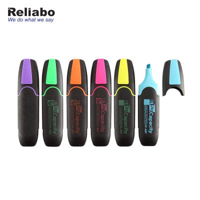 China Promotional Markers & Reliabo Supplier Super Flat Single Promotion Highlighter Bars Fluorescent Highlighter Marker September Wenzhou for sale