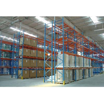 China 4m Powder Coating Medium Storage Racking Systems Duty Shelves Dexion Pallet Racking Beam zu verkaufen