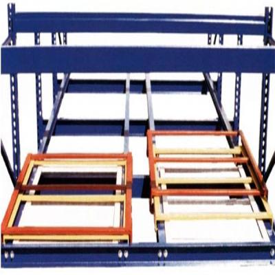 China Push Back Racking Pallet Rack System With Special Gravity Warehouse Storage Use for sale