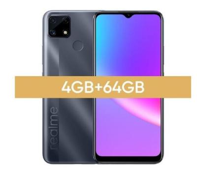 China Russian Version 4GB 64GB 6000mAh Dual SIM Card Cell Phone Core Realme C25 48MP Camera Helio G70 Octa Big Inch Screen Support NFC Battery 6.5