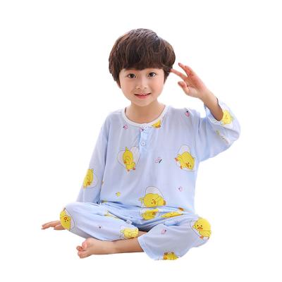 China Cute Summer Fiber Kids Girls Sleepwear Two-Piece Squishy Pajamas Sets Clothes for sale