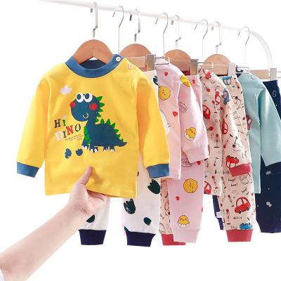 China Baby Kids Cotton Pajama Set Cute Long Johns Pajamas Set for sale