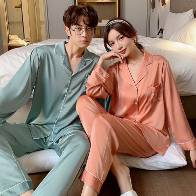 China Men's unisex pajamas spring QUICK DRY adult autumn couple pajamas 2 piece women's pajamas set for sale