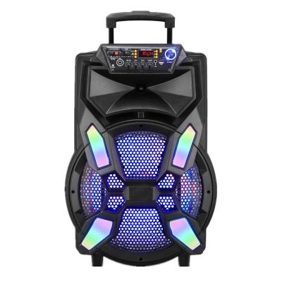 China No 2021 Trending Products 15 Inch Active Sound System Trolley Speaker With LED Light for sale