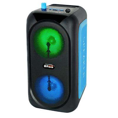 China EZCast Speaker Manufacturer Cheap Price Dual 4 Inch Mini Party Speaker Wireless Portable Speaker With Led Light for sale