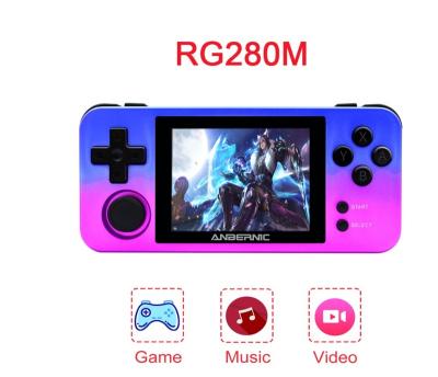 China ABS Plastic AN-BERNIC RG 280M 2.8 Inch Handheld Video Box Retro Game Console IPS Screen Game Player PS1 NG Gigabyte 48G MP4 Game Console Players for sale