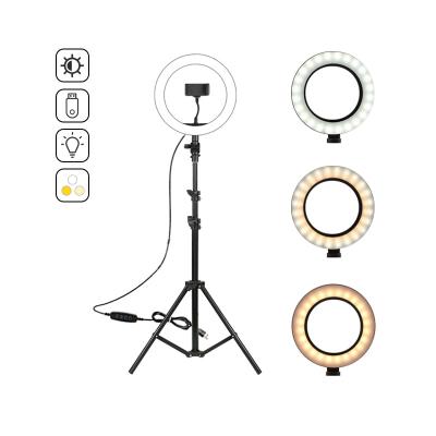 China Ring Light With Tripod Stand 26cm Ring Light Kit With 160cm Tripod Stand Dimmable 10 Inch LED Photography Ring Lamp For Make Up Live Video Youtuber for sale