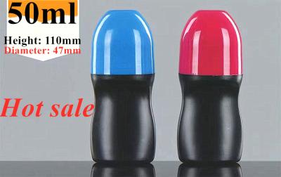 China Black Plastic Roll On Bottle 50ml Rolling Perfume Bottle Plastic for sale