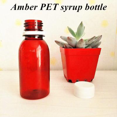 China 100ml 120ml 150ml Medicine Plastic Bottle Pet Cough syrup Bottle Plastic Cough Syrup Liquid Round Bottle with Screw Cap for sale