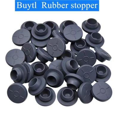 China GMP Compliance 13mm 20mm 23mm 28mm 32mm Sterile round medical Butyl Rubber Stopper for Glass Infusion Bottle for sale