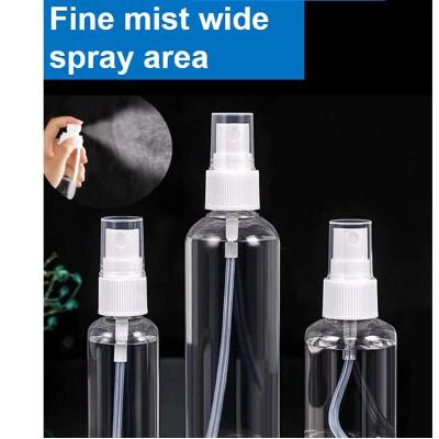 China Travel Size portable Empty Plastic Alcohol PET Spray Bottle Hand Sanitizer White Spray Pump Body plastic spray bottle for sale