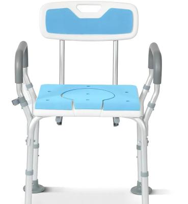 China Adjustable Folding Bath Chair Elderly Bathroom Seat Shower Bath Commode Chair for Medical for sale