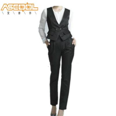 China News Fashion Classic Black Ladies Anti-Shrink Pattern Formal Polyester Waistcoat for sale