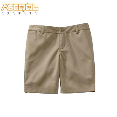 China Front Blend Chino Shorts OEM Khaki/Black Cotton School Uniform International Primary 100% Design for sale