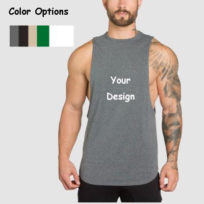 China Mens 100% Sleeveless Tank Tops Fitness Gym Wear Custom Wholesale Mens Sportswear Anti-pilling Cotton High Quality for sale