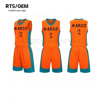 China New Team Uniform Wear Design Breathable Amazon Basketball Sportswear Tank Tops Uniform Sets Custom Made Shorts Set for sale