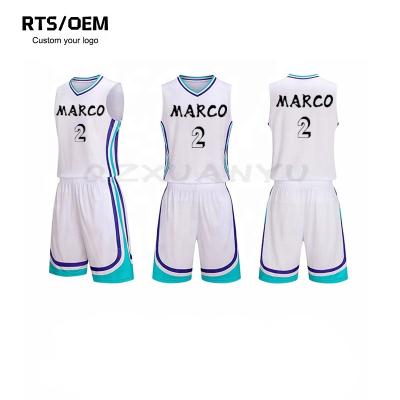 China Newest Fashion Breathable Wholesale Popular Men's Club Game Uniform Singlet Basketball Sports Training Two-Piece Set Equipments for sale