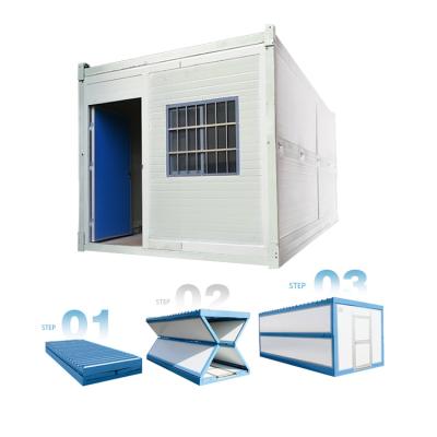 China Modern Low Cost Modular Prefab Homes 20ft Office Folding Container Portable Foldable House for sale