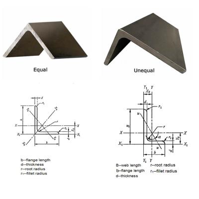 China Hot Rolled Steel Ms Cold Rolled Unequal Angle Equal Bend Price Iron Angle Bar Structural Steel Profile Galvanized Slotted Angle Bar Weight Size for sale