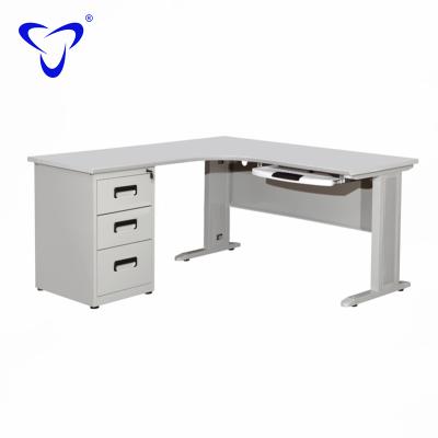 China (Size) L Adjustable Steel Computer Desk Computer Furniture Computer Desk Corner Workstation Desk Physical Channels Table for sale