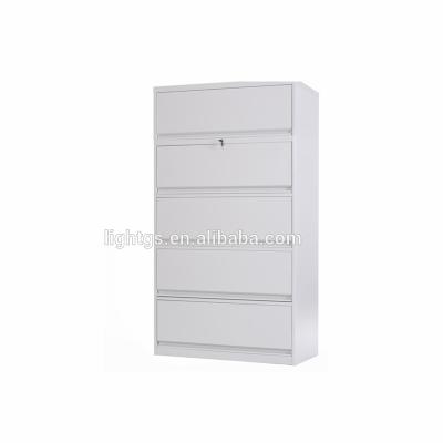 China Large White Steel Filing Cabinet Vertical 5 Drawer Side File Cabinet With Lock for sale