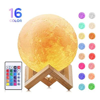 China Smart Light Wholesale 3D Moon Light Sensor Control 16 Colors Warm And Cold Light Remote Control And Touch Control Moon Light for sale