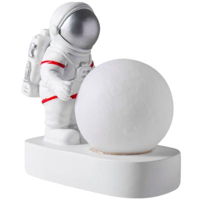 China Modern Bedroom Bedside Light Spaceman Moon Night Astronaut Decoration Table Lamp Gift Desk Light for Kids Baby Children for sale