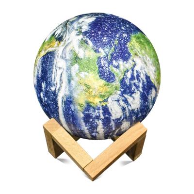 China Hot Sale 3D Lighting Led Earth Lamp16 Colors LED 3D Earth Lamp With Wooden Stand For Christmas Gift for sale