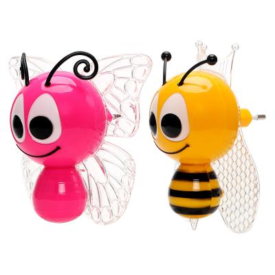 China Cute Cartoon Bee Indoor Sensor Led Night Light Plug-in Night Light LED Night Light For Kids for sale