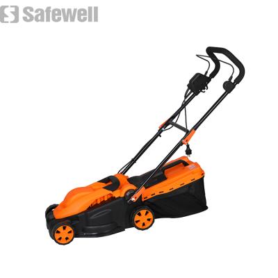 China Folding handle 1200W/1300w quick lock with cut-off level 3 20/35/50 mm 30L collection box 32cm lawn mower electric motor for sale