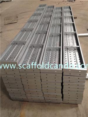 China Q195 pre-galvanized scaffolding steel plank, steel board, walking platform decking  BS 1139 EN 12811, size 210,240, 250 for sale