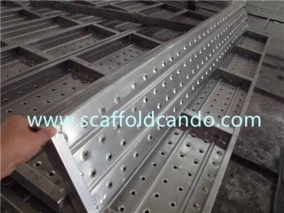 China Walking platform Q195 pre-galvanized scaffolding steel plank, metal board 1.1mm 1.2mm thickness 2.0M 3.0M 4.0ML for sale