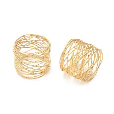 China Hotel 1Pcs Viable Gold Silver Wire Mesh Napkin Ring Mouth Ring Metal Napkin Loop Table Wedding Decoration Dropshopping Support for sale