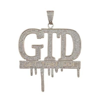 China Kolye Men's Pendant Gtd Digital Letter Zircon Zircon erkek Copper Micro-encrusted Hip-hop Performance Fashion Hip-hop DJ Pendant Tide for sale