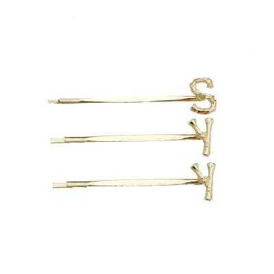 China ALLOY Direct Selling Rhinestone Letter Girl Zinc Alloy Hairpin for sale