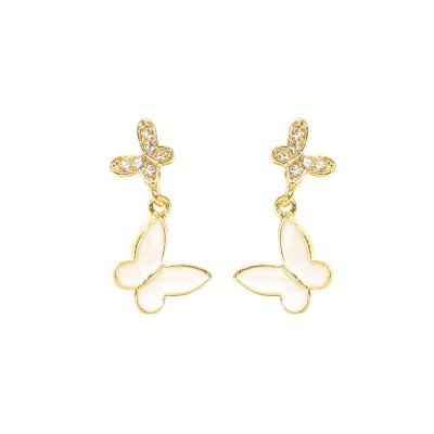 China Trendy Korean Cute Minimalist 925 Sterling Silver Earrings Sweet Butterfly Stud Earrings Delicate Jewelry for sale