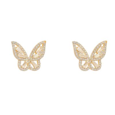 China 925 Sterling Silver Needle High-end Cute Super Temperament Butterfly Snap Stud Earrings For Women 2021 for sale