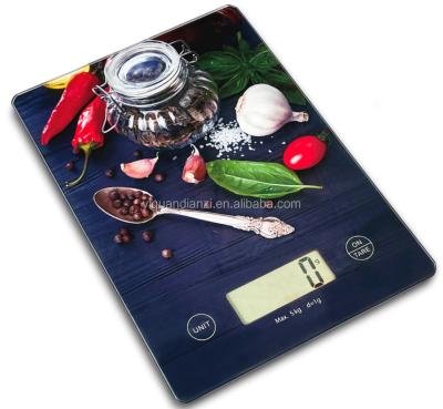 China Food Measuring Electronic Digital Food Kitchen Scale Kitchen Scale Customized 5kg Glass For Kitchenware Baking Gift for sale